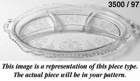 Gadroon Ruby 14" Oblong #3500-97 4 Part Relish