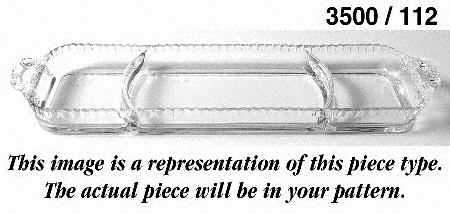 Gadroon Ruby Handled 3 Section Rectangular Tray