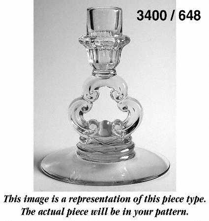 3400-1 Keyhole Candelabrum, No Bobeche Or Prisms