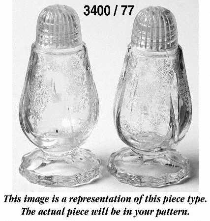 3400-1 3400/77 Footed Shaker Set with Plastic Lids