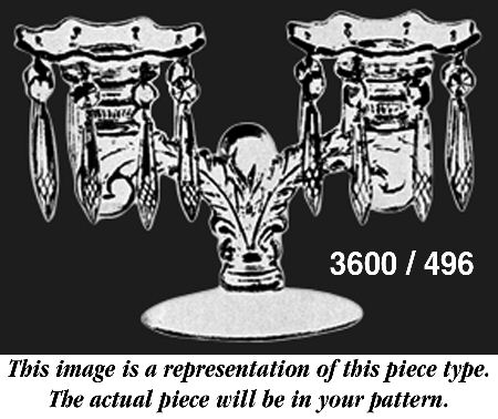Blossom Time Martha/496 2 Light Candlestick W/Bobeches & Prisms