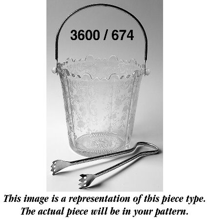 Martha Clear Martha/674 Ice Bucket with Handle and Tongs