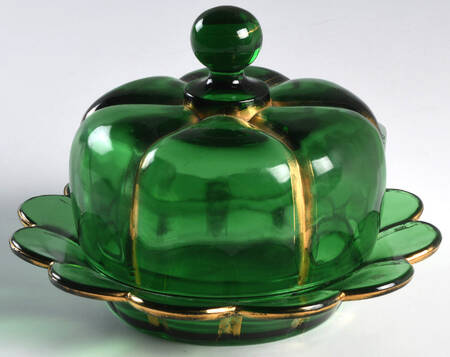 X Ray Green (Emerald) Round Covered Butter