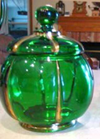 X Ray Green (Emerald) Sugar Bowl & Lid