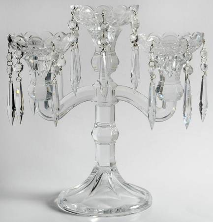 RLZ8 3 Light Candelabra W/2 Bobeche & 12 Prisms