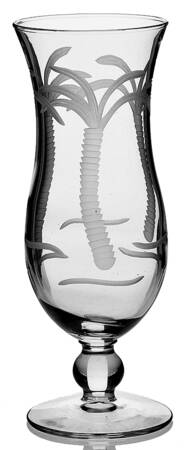 Palm Tree Hurricane Cocktail Glass