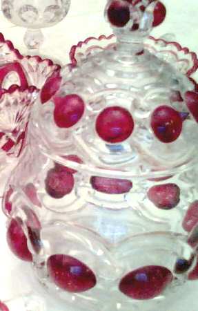 Riverside Ruby Flash Sugar Bowl & Lid