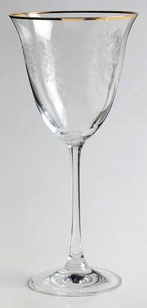 Old Country Roses (Etched, Gold Trim) Wine Glass
