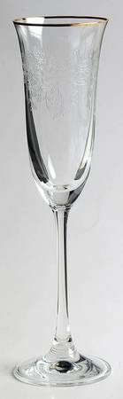 Old Country Roses (Etched, Gold Trim) Fluted Champagne