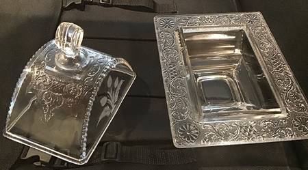 Jersey Lily Clear (Cut 1) 1/4 Pound Butter Dish, No Lid