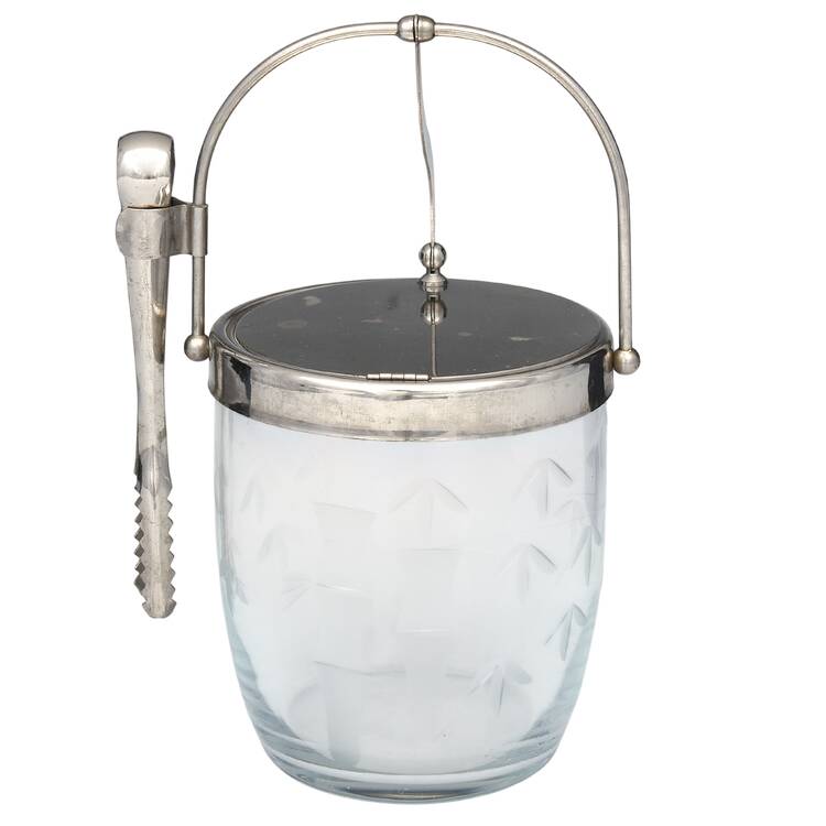 Bamboo (Multisided Stem) Ice Bucket with Detachable Handle and Tongs
