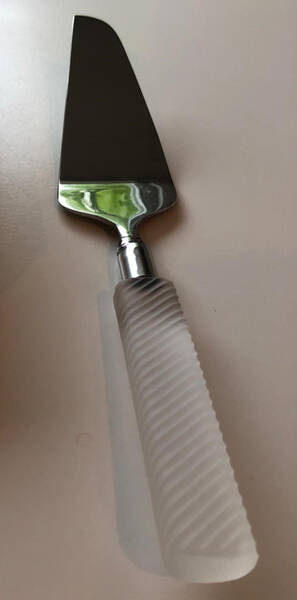 Regency Clear (Frosted Ribbed Stem) Pie/Cake Server with Stainless Blade