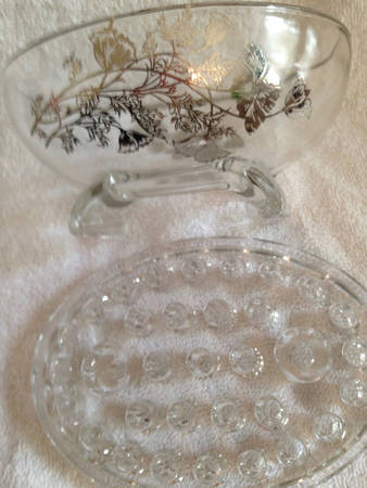 Flanders Clear Oval Flower Holder & Frog/Candleholder Lid