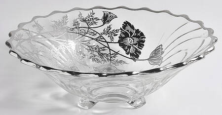 Flanders Clear 10" 4-Toed Footed Bowl
