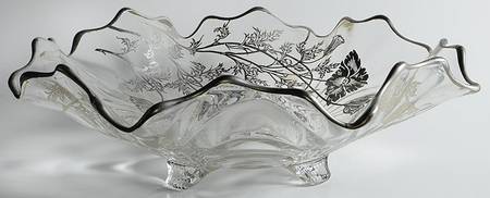 Flanders Clear 13" Round 3-Toed Crimped Bowl