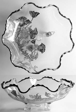 Flanders Clear 9" Round 3-Toed Crimped Bowl