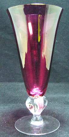 520 Cranberry Flashed Fluted Champagne