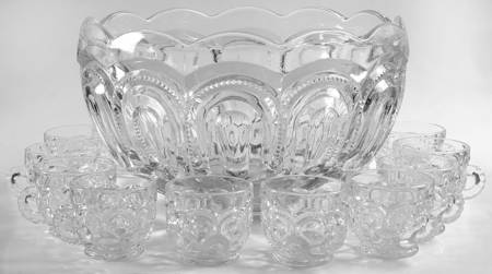 Moon and Star Clear (13 Piece) Cupped Bowl Punch Set