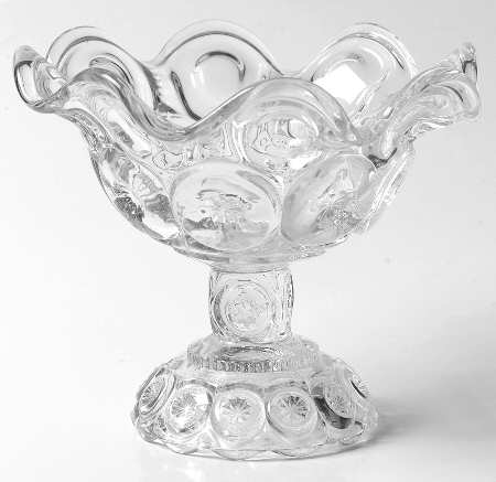 Moon and Star Clear Crimped Round Compote (Height X Width)