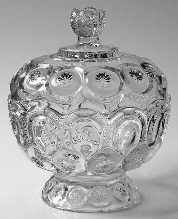 Moon and Star Clear 7" Compote & Lid