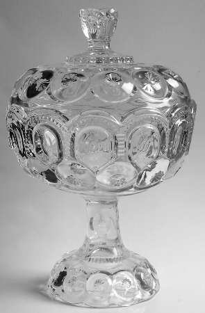 Moon and Star Clear 12" Tall Compote & Lid