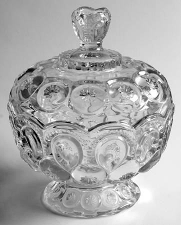 Moon and Star Clear 4" Compote & Lid