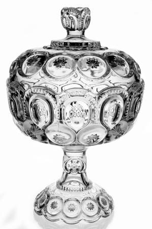 Moon and Star Clear 11" Compote & Lid