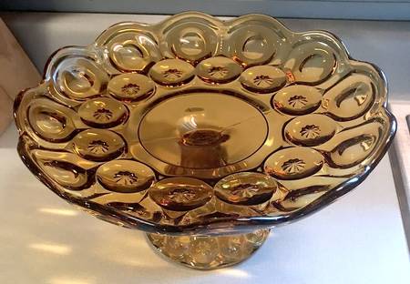 Moon and Star Amber 12" Width Open Compote