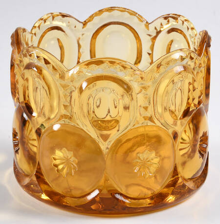Moon and Star Amber Tobacco Jar No Lid