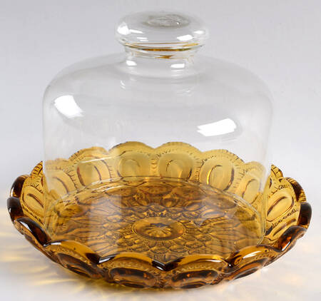 Moon and Star Amber Cheese Dish & Lid