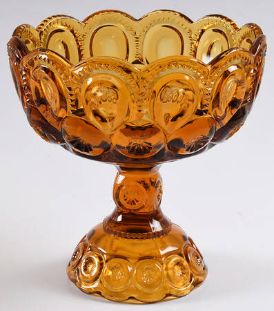 Moon and Star Amber 9" Compote No Lid