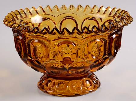 Moon and Star Amber Round Compote (Height X Width)