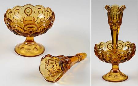Moon and Star Amber (2 Piece) Epergne Set
