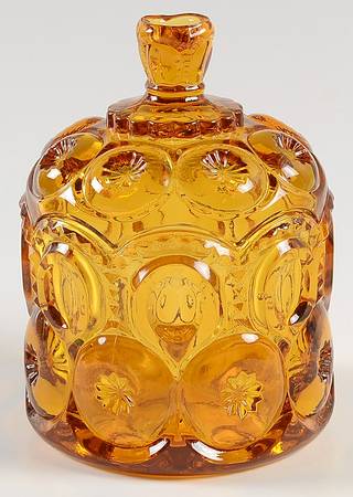 Moon and Star Amber Tobacco Jar & Lid