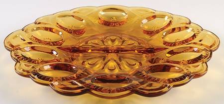 Moon and Star Amber Deviled Egg Server