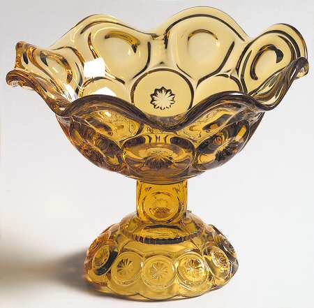 Moon and Star Amber Round Compote (Height X Width)