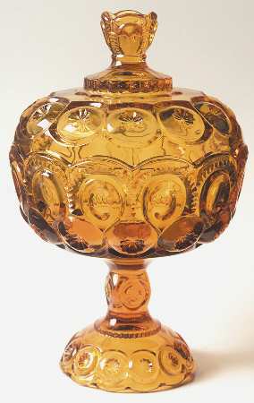 Moon and Star Amber Compote & Lid