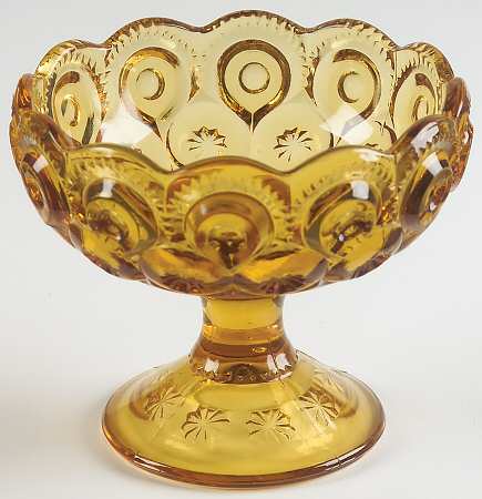 Moon and Star Amber 6" Compote No Lid