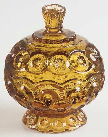 Moon and Star Amber Candy Dish & Lid