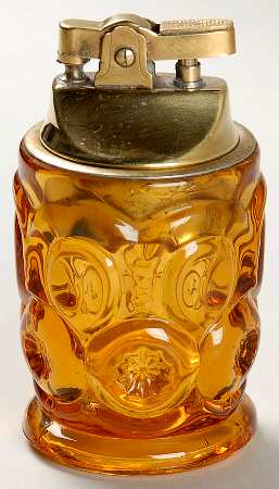 Moon and Star Amber 2 Piece Cigarette Lighter
