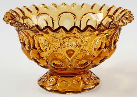 Moon and Star Amber Round Compote (Height X Width)