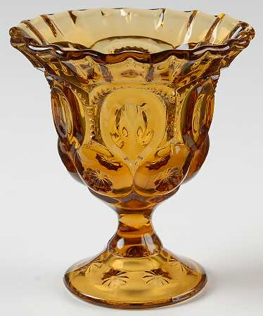 Moon and Star Amber 6" Height Open Compote