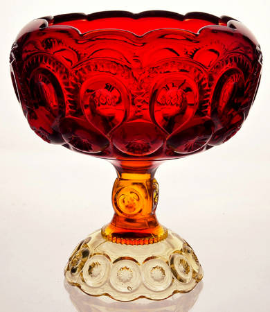 Moon and Star Amberina Cupped Comport