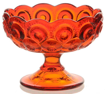 Moon and Star Amberina 6" Compote No Lid