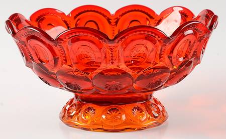 Moon and Star Amberina Flared Round Compote (Height X Width)