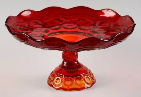 Moon and Star Amberina Rolled Edge Comport