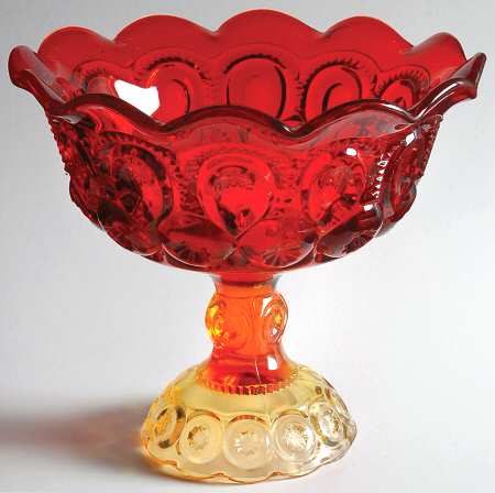 Moon and Star Amberina 8" Open Compote