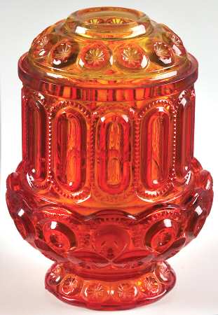 Moon and Star Amberina (2 Piece) Fairy Lamp