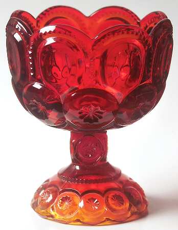 Moon and Star Amberina Small Compote No Lid