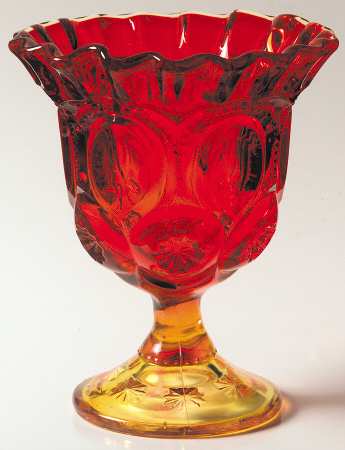 Moon and Star Amberina 6" Height Open Compote
